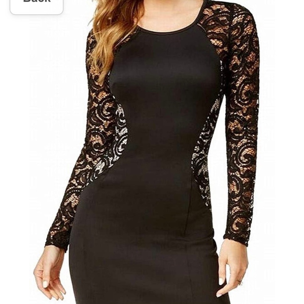 BCX Dress, black lace body con formfitting dress. . New with tags  size 0